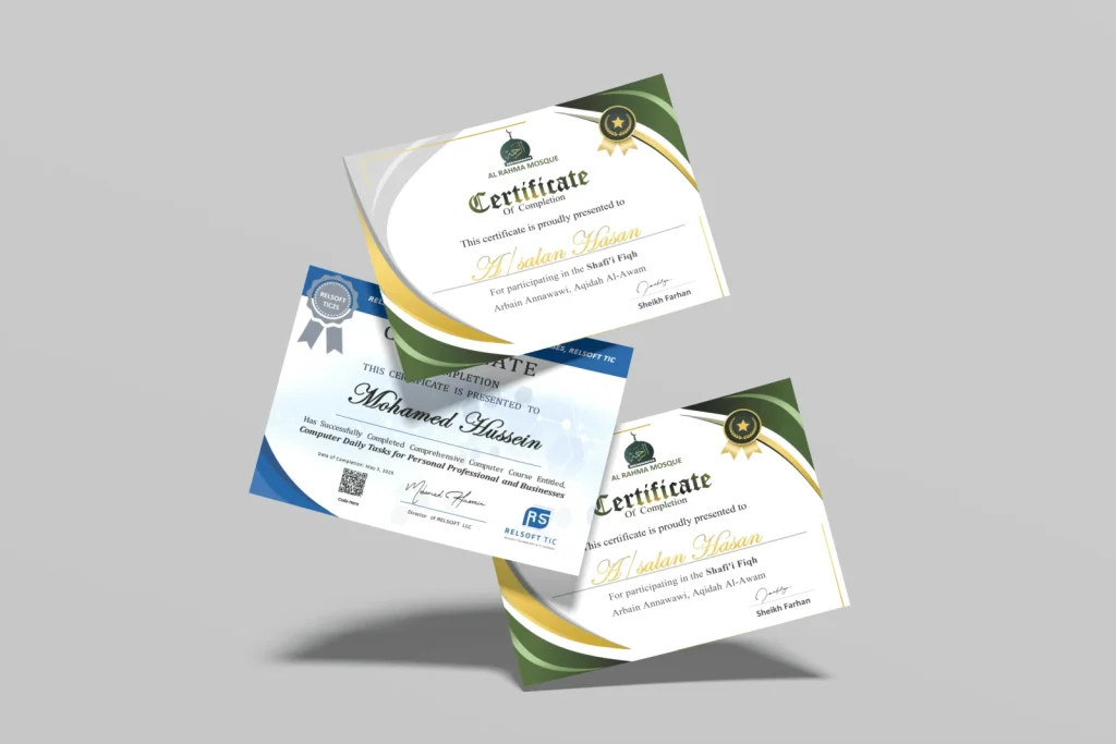 Certificate design